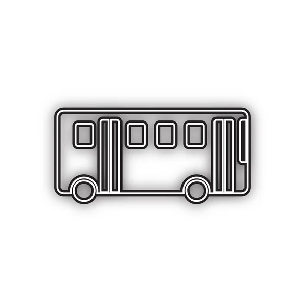 Buss Enkel Skylt Vektor Dubbel Kontur Svart Ikon Med Mjuk — Stock vektor