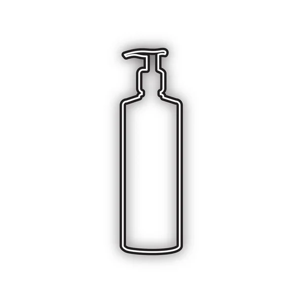 Jel Köpük Veya Sıvı Sabun Dispenser Pompa Plastik Şişe Siluet — Stok Vektör