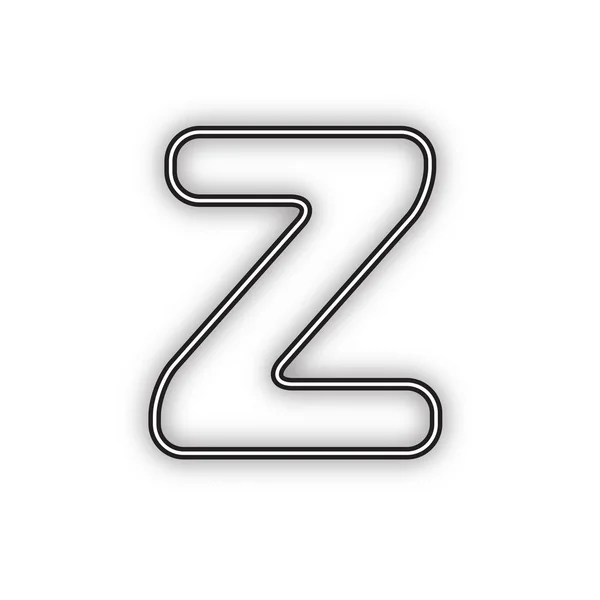 Lettre Signe Élément Modèle Conception Vecteur Icône Noire Double Contour — Image vectorielle