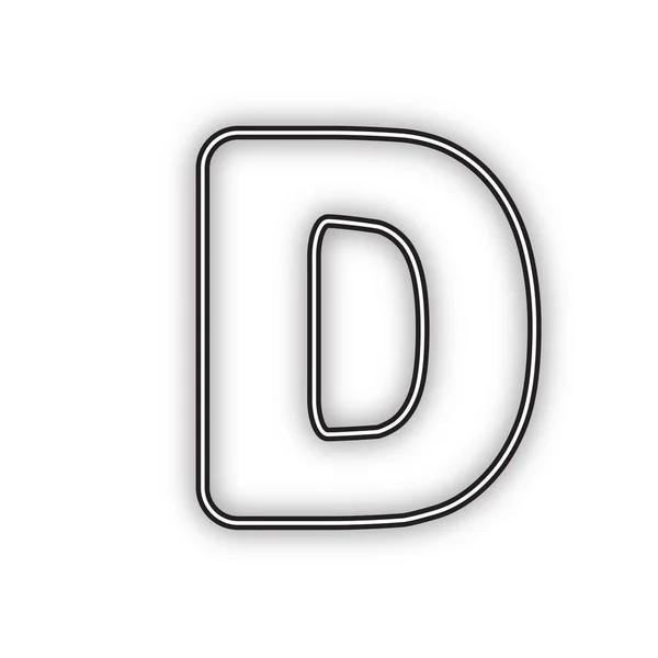 Шаблон Шаблона Подписи Буквы Вектор Двойной Контурный Черный Значок Мягкой — стоковый вектор