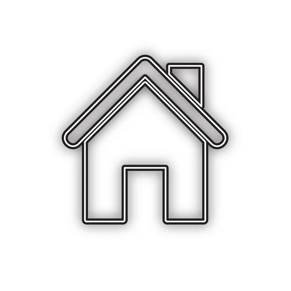 Huis Silhouet Illustratie Vector Dubbel Contour Zwart Pictogram Met Zachte — Stockvector