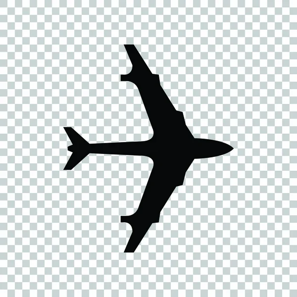 Plane sign. Black icon on transparent background. Illustration. — Stock Vector