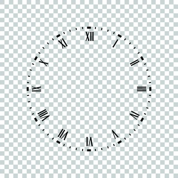 Segno del volto dell'orologio. Icona nera su sfondo trasparente. Illustrazione — Vettoriale Stock