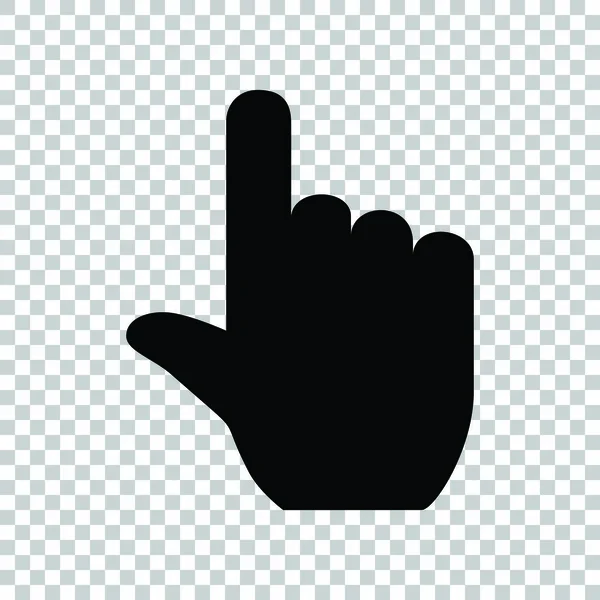 Cliquez sur signe de main. Icône noire sur fond transparent. Illustrat — Image vectorielle