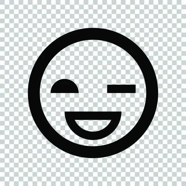 Glimlach teken. Zwart pictogram op transparante achtergrond. Illustratie. — Stockvector