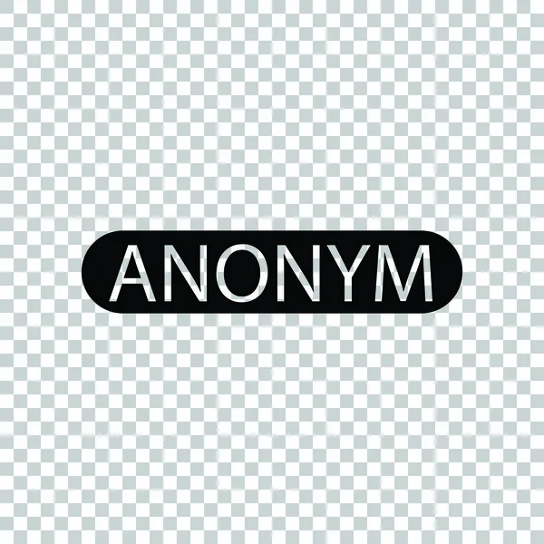 Anonym, okänd person skylt. Svart ikon på transparent bakgrunds — Stock vektor