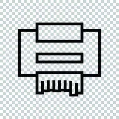 Yazıcı işareti. Saydam arka planda siyah simge. Illüstrasyon