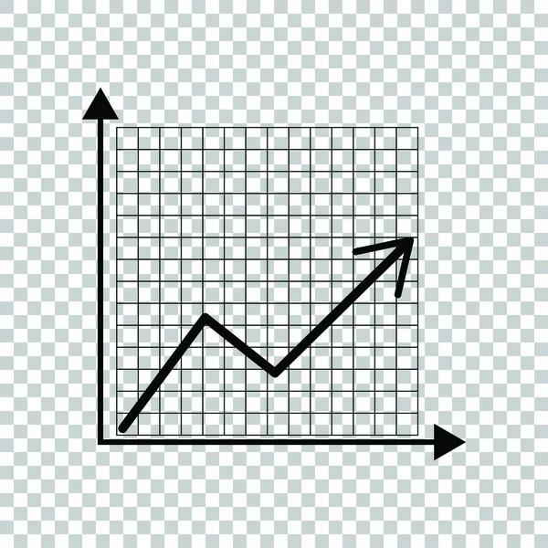 Σύμβολο επιχειρηματικών γραφημάτων. Μαύρο εικονίδιο σε διαφανές φόντο. Επεξηγηματικά στους — Διανυσματικό Αρχείο