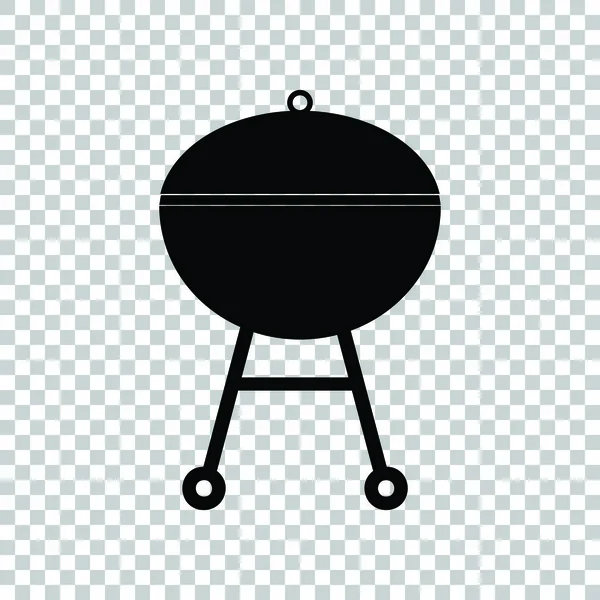 Barbecue grill extérieur signe. Icône noire sur fond transparent. Il — Image vectorielle