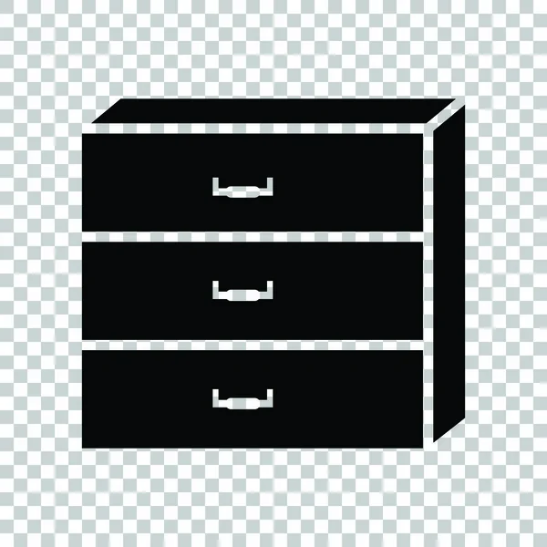Nachttischschild. schwarzes Symbol auf transparentem Hintergrund. veranschaulichen — Stockvektor