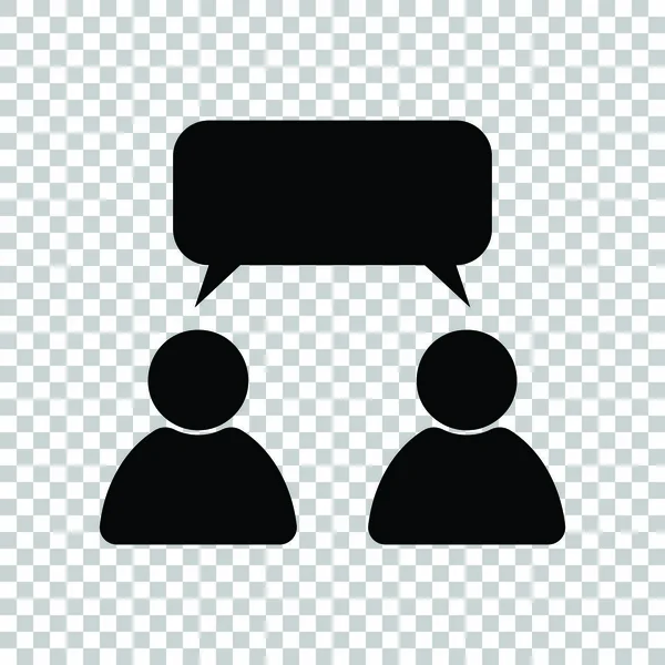 Two people with single balloon. Like-mindedness sign. Black icon — Stock Vector