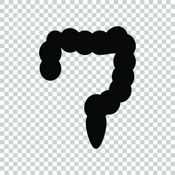 腸のサイン。透明な背景に黒いアイコン。イラストレーション — ストックベクタ