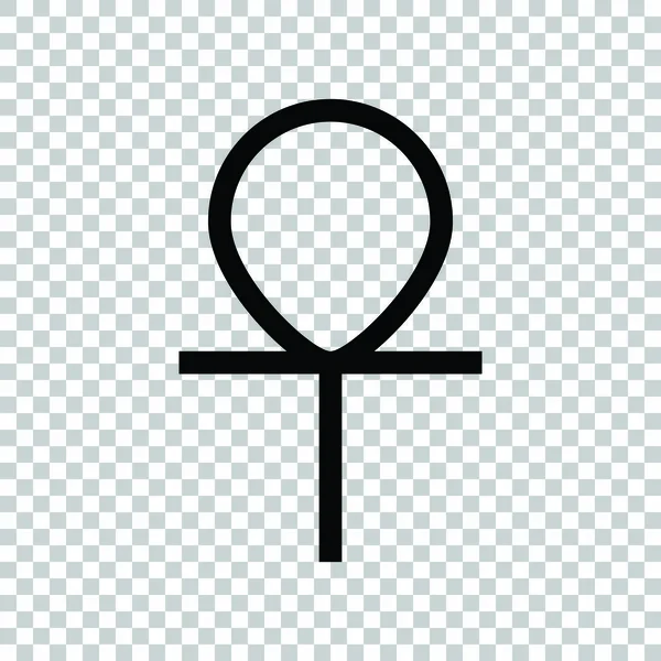 Ankh sembolü, Yaşam için Mısır kelime, ölümsüzlük sembolü. Blac — Stok Vektör
