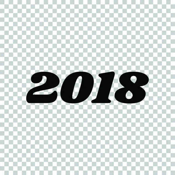 2018 ilustração ano. Ícone preto em fundo transparente. Il —  Vetores de Stock
