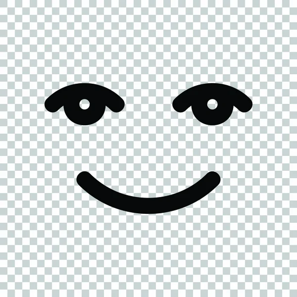 Icona del sorriso. Icona nera su sfondo trasparente. Illustrazione . — Vettoriale Stock