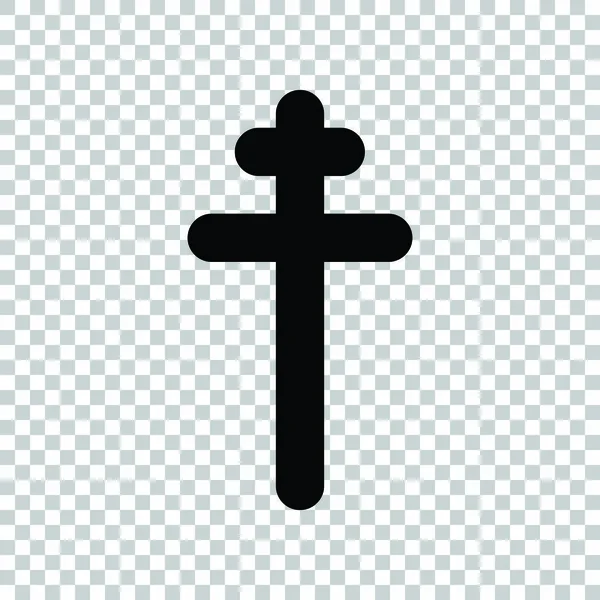 Cross sign. Black icon on transparent background. Illustration. — Stock Vector