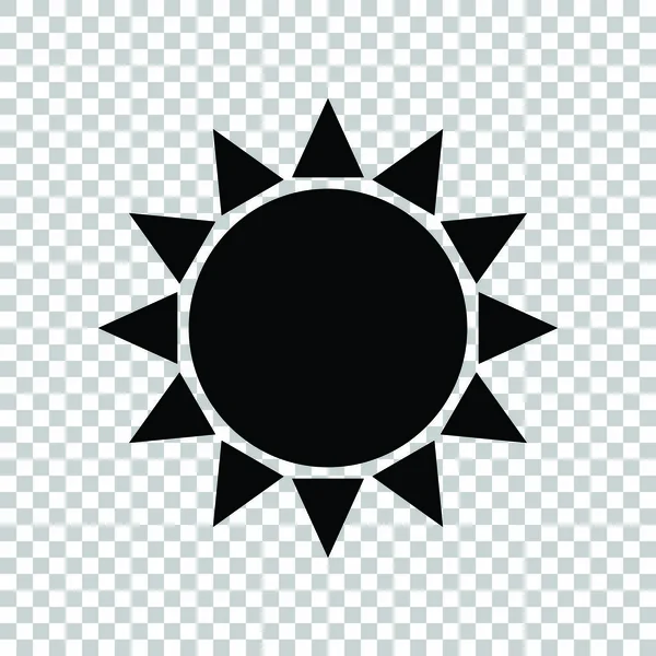 Sun Icon. Icono negro sobre fondo transparente. Ilustración . — Vector de stock