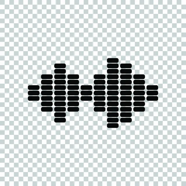 オーディオ信号記号。透明な背景に黒いアイコン。イラストル — ストックベクタ