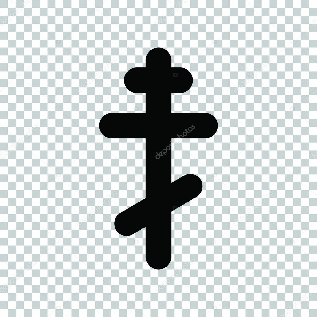 Cross sign. Black icon on transparent background. Illustration.