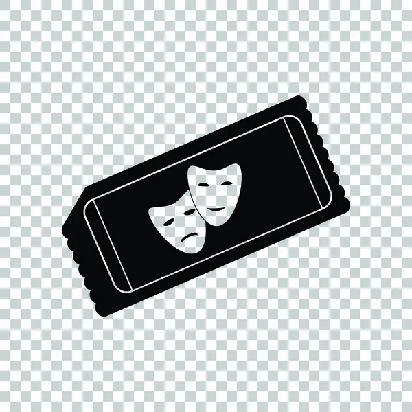 Tickets to theater sign. Black icon on transparent background. I — Stock Vector
