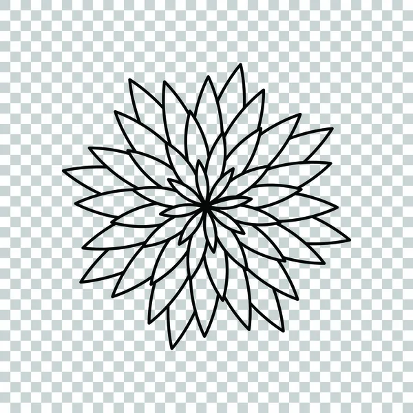 Blumenschild. schwarzes Symbol auf transparentem Hintergrund. Illustration. — Stockvektor