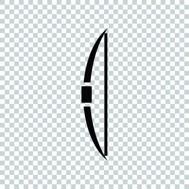 Eski yay işareti. Saydam arka planda siyah simge. Illüstrasyon