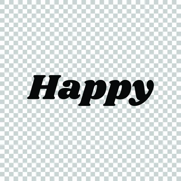 Happy letters slogan. Black icon on transparent background. Illu — Stock Vector