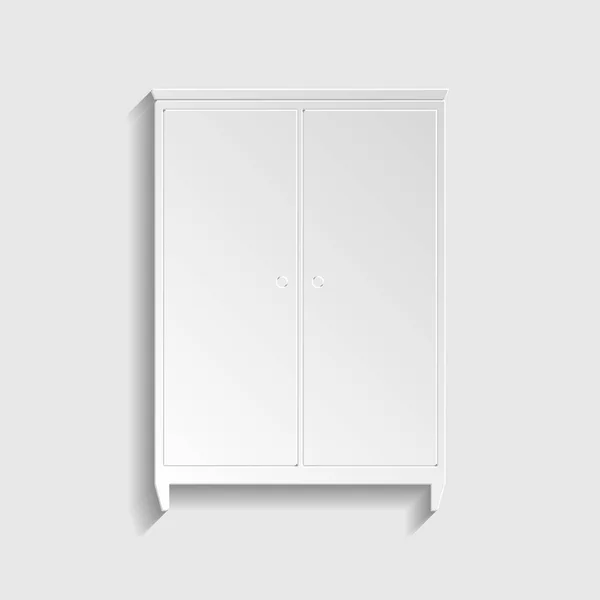 Panneau d'armoire. icône de style papier. Illustration . — Image vectorielle