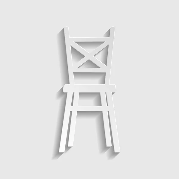 Signe de chaise. icône de style papier. Illustration . — Image vectorielle