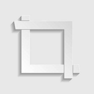 Köşeleri ile kırpma. Görüntü düzenleyici işareti. Kağıt stili simgesi. Illu