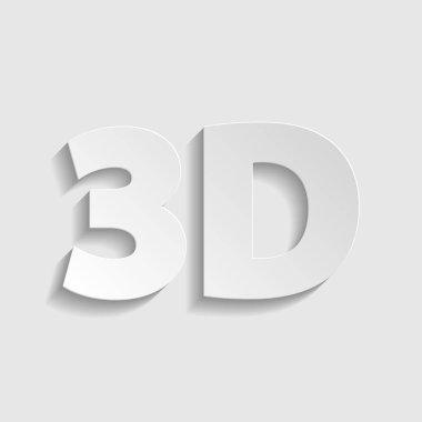 3d grafik sembolü işareti. Kağıt stili simgesi. Illüstrasyon.