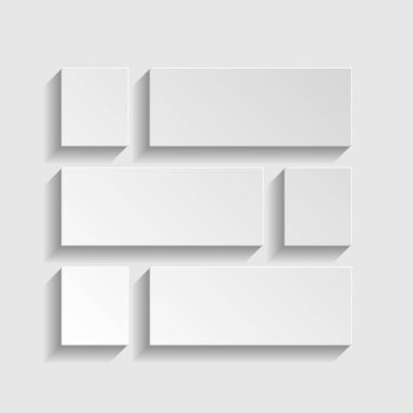 Tuğla duvar tabelası. Kağıt stili simgesi. Illüstrasyon.