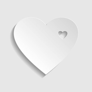 Kalp işareti. Kağıt stili simgesi. Illüstrasyon.