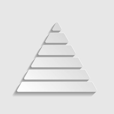 Maslow piramit işareti. Kağıt stili simgesi. Illüstrasyon.