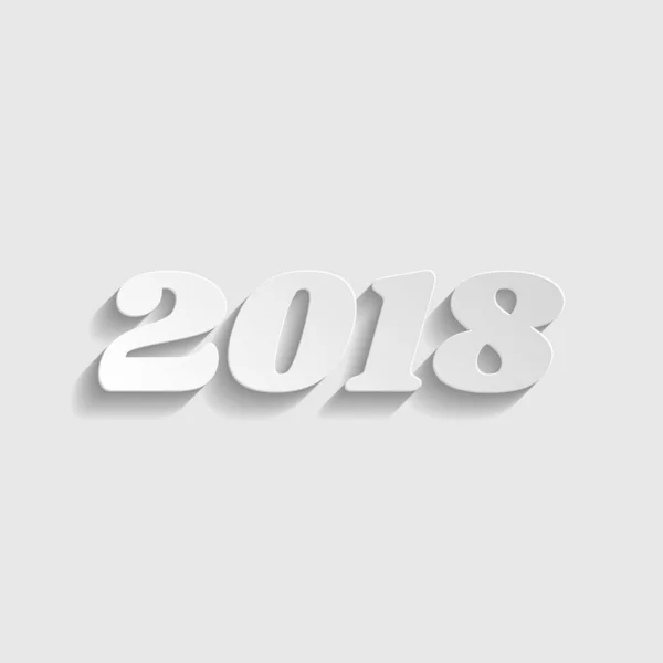 2018 año ilustración. Icono estilo papel. Ilustración . — Vector de stock