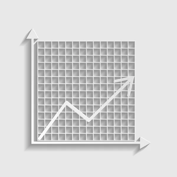 Business graph sign. Paper style icon. Illustration.