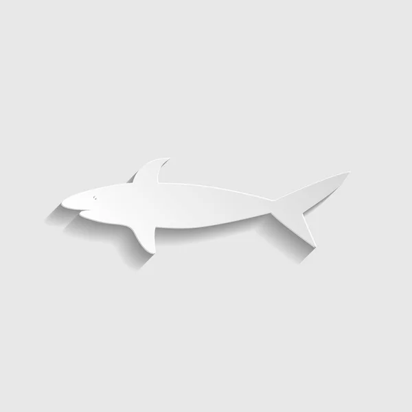 Shark sign. Paper style icon. Illustration.