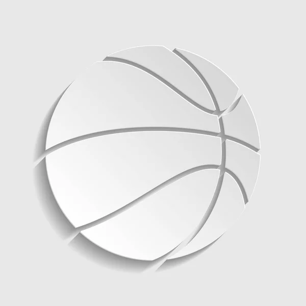 バスケットボールの看板用紙スタイルのアイコン。図. — ストックベクタ