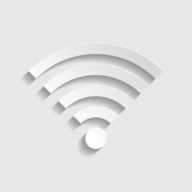 Wifi işareti. Kağıt stili simgesi. Illüstrasyon.