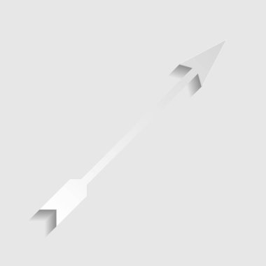 Ok işareti. Kağıt stili simgesi. Illüstrasyon.