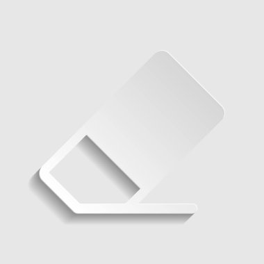 Silgi işareti. Kağıt stili simgesi. Illüstrasyon.