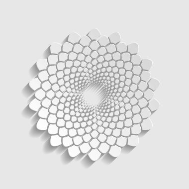 Lineer mandala işareti. Kağıt stili simgesi. Illüstrasyon.