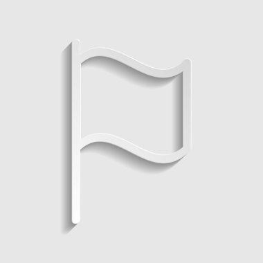 Bayrak işareti. Kağıt stili simgesi. Illüstrasyon.