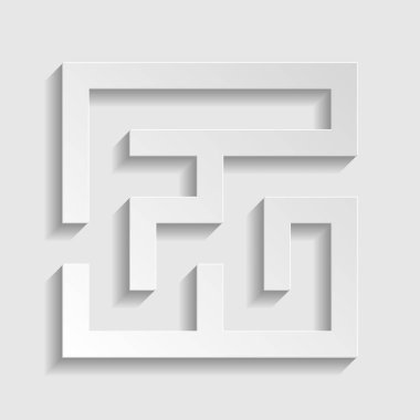 Labirent simgesi. Illüstrasyon. Kağıt stili simgesi. Illüstrasyon.