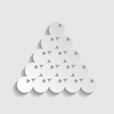 Bilardo tabelası. Kağıt stili simgesi. Illüstrasyon.