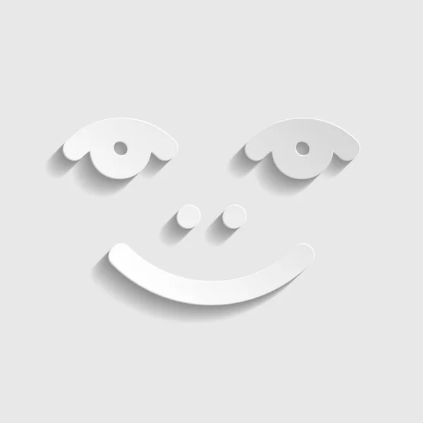 Icono de sonrisa. Icono estilo papel. Ilustración . — Vector de stock