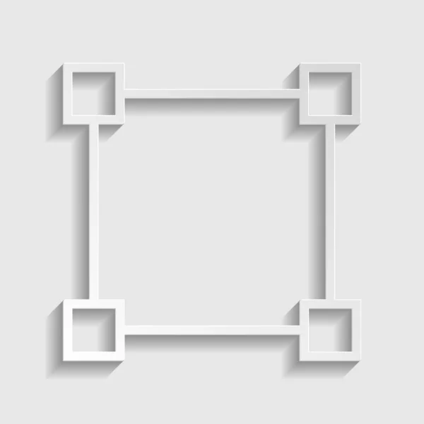 アンカー付きの正方形の記号。用紙スタイルのアイコン。図. — ストックベクタ