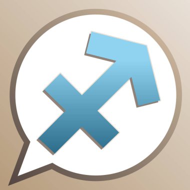 Yay burcu illüstrasyon. Beyaz spe parlak cerulean simgesi