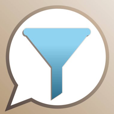 Basit işareti filtreleyin. Beyaz konuşma balonunda parlak serulean simgesi