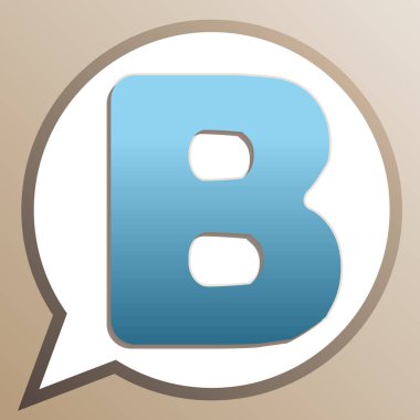 Mektup B işareti tasarım şablonu öğesi. W parlak cerulean simgesi